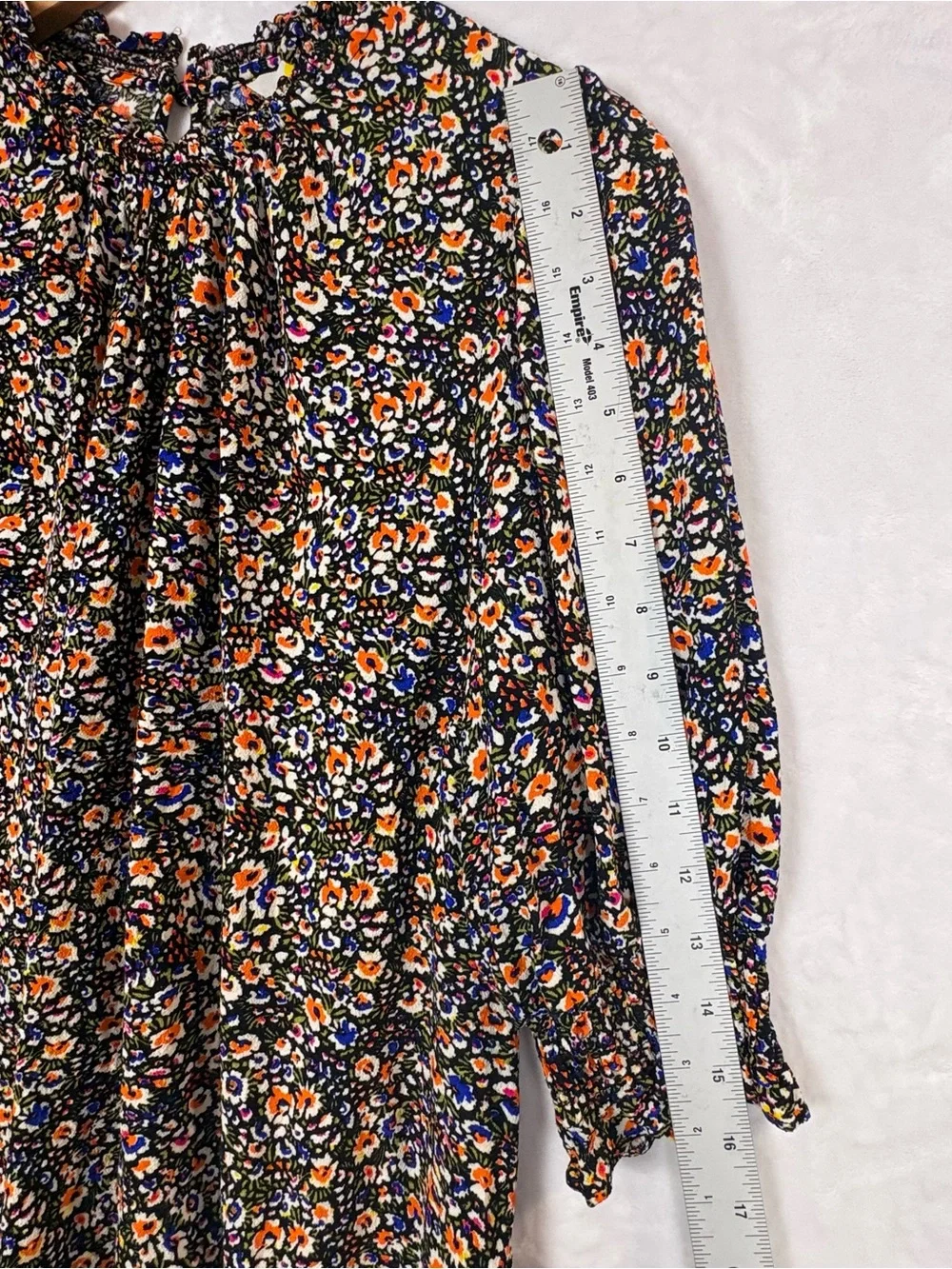 Boden Smocked Detail Printed Floral Top Blouse Eden Bloom US Size 14 Cottage